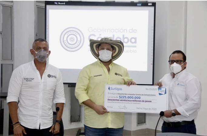 Surtigas dona $224 millones al hospital de campaña Happy Lora, reafirmando su compromiso con Córdoba y Montería.